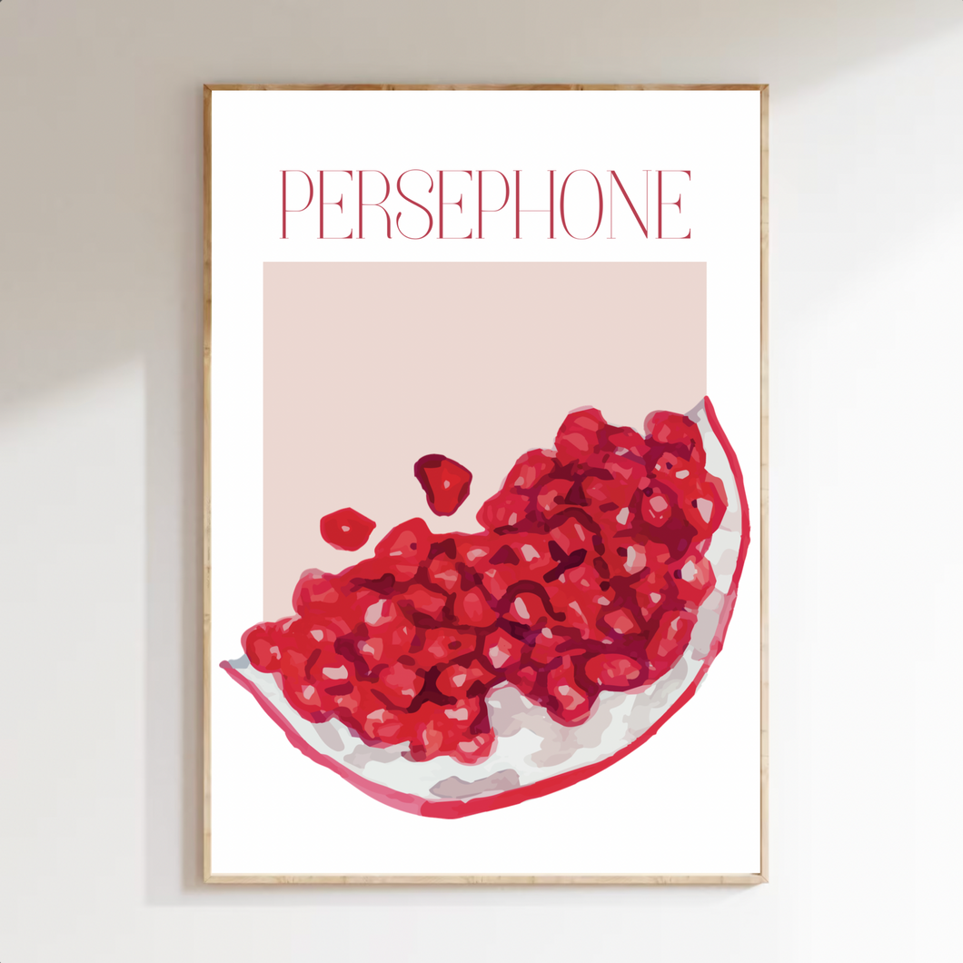 Printable poster Persephone granaatappel roze (digitaal)