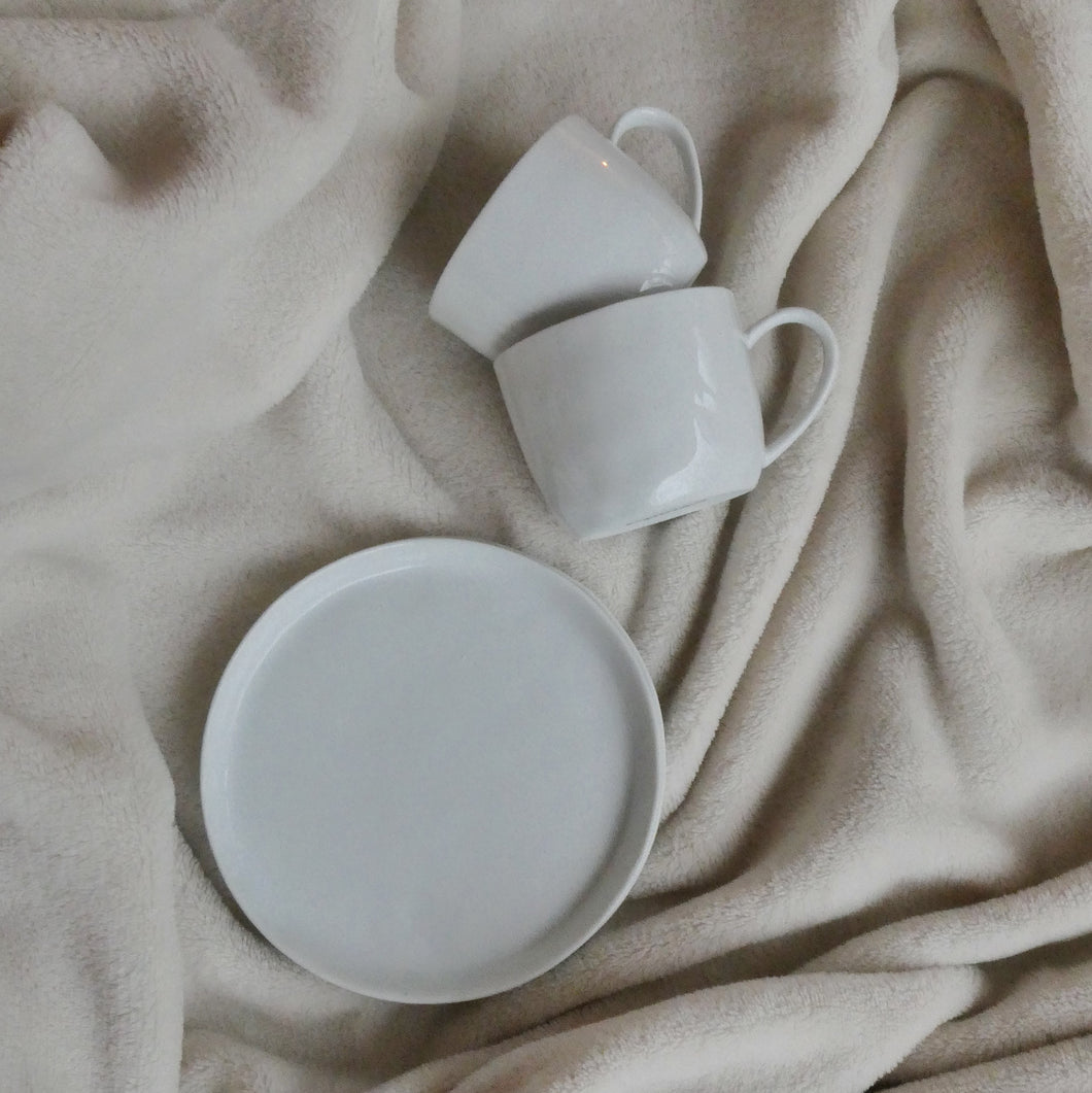 Porcelino White Pomax Koffietas met Schoteltje (set 6)