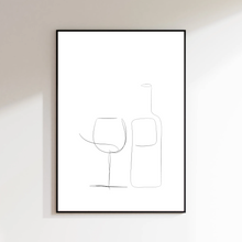 Afbeelding in Gallery-weergave laden, Printable poster eenlijntekening wijn (digitaal)
