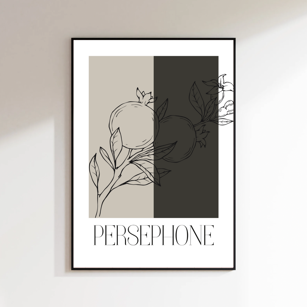 Printable poster Persephone granaatappels midden (digitaal)