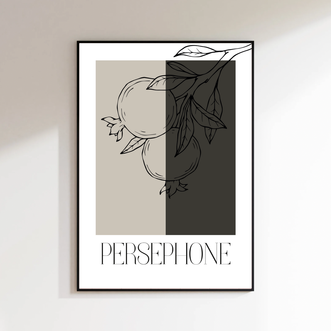 Printable poster Persephone granaatappels hoog (digitaal)