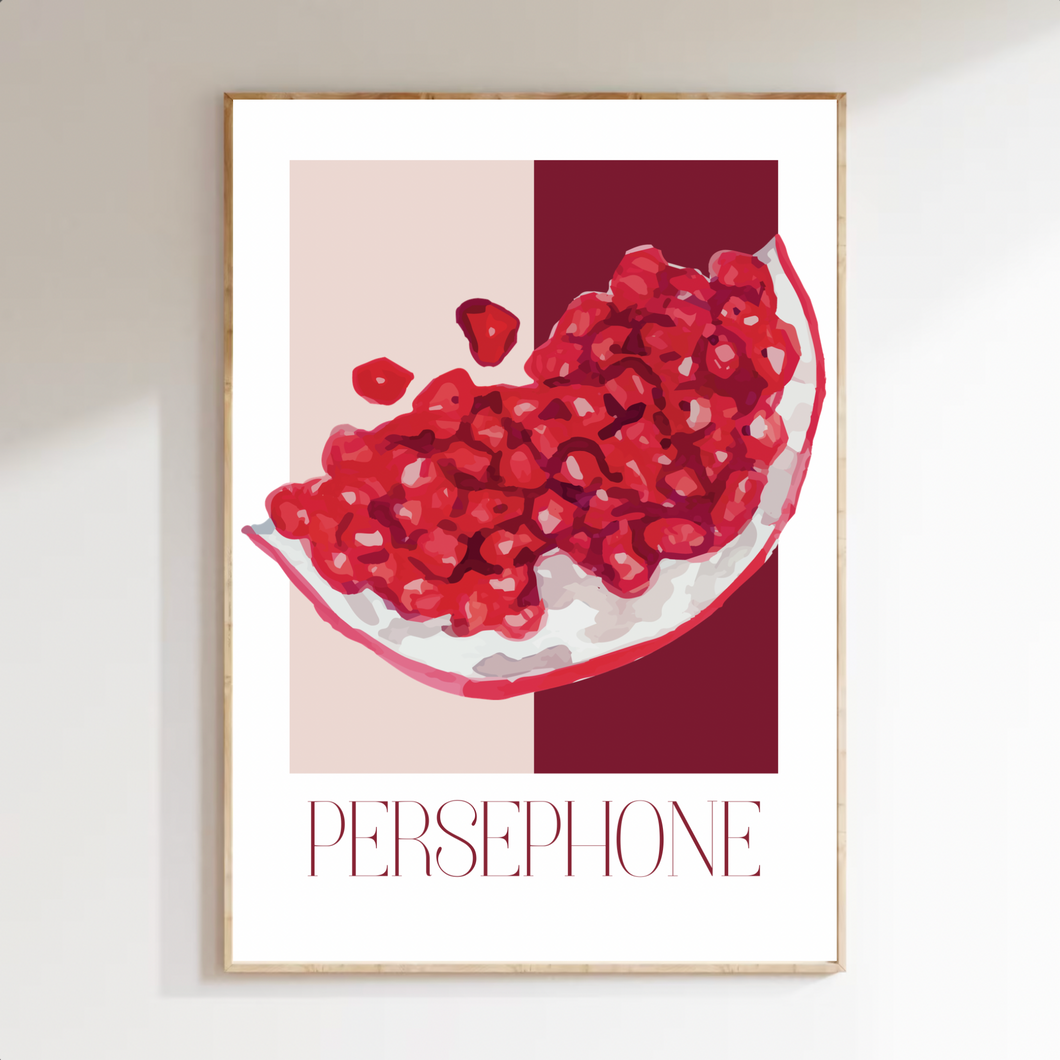 Printable poster Persephone granaatappel rood (digitaal)