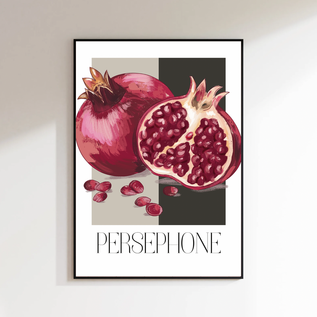 Printable poster Persephone granaatappel bordeaux (digitaal)